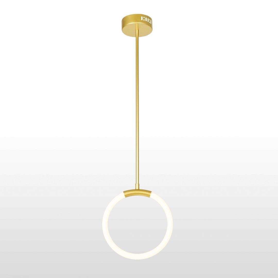 LED Satin Gold Single Ring Pendant - LV LIGHTING