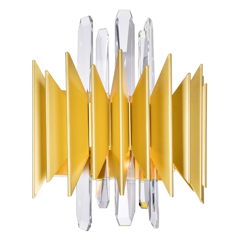 Satin Gold with Crystal Wall Sconce - LV LIGHTING