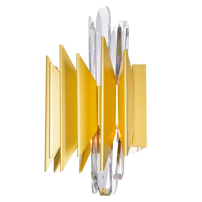 Satin Gold with Crystal Wall Sconce - LV LIGHTING