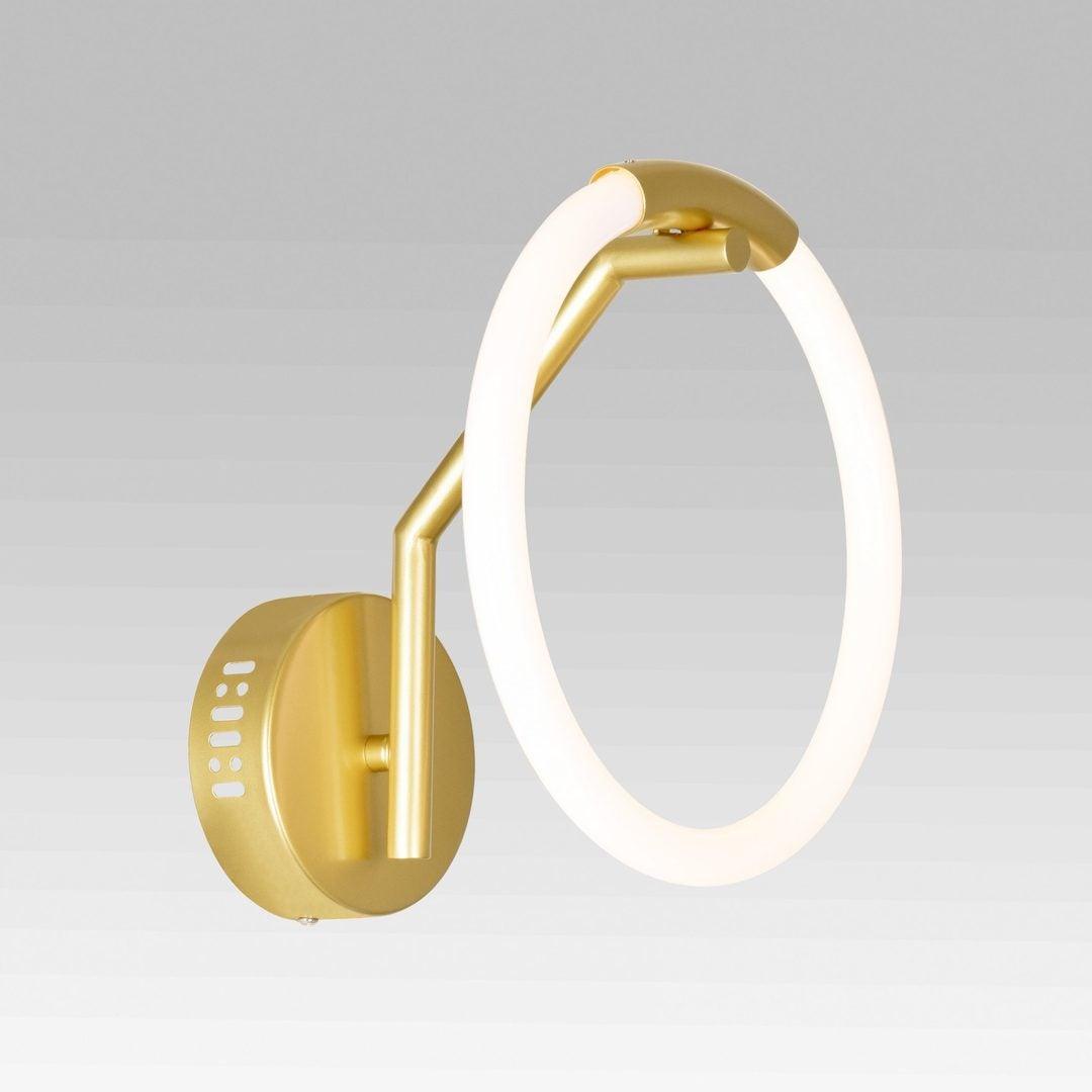LED Satin Gold Single Ring Wall Sconce - LV LIGHTING