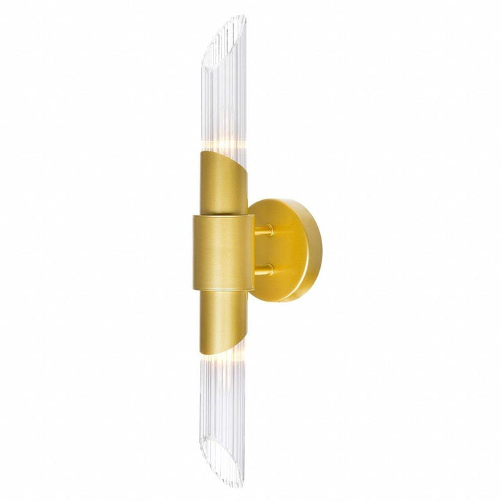 Satin Gold with Glass Tube Shade Wall Sconce - LV LIGHTING