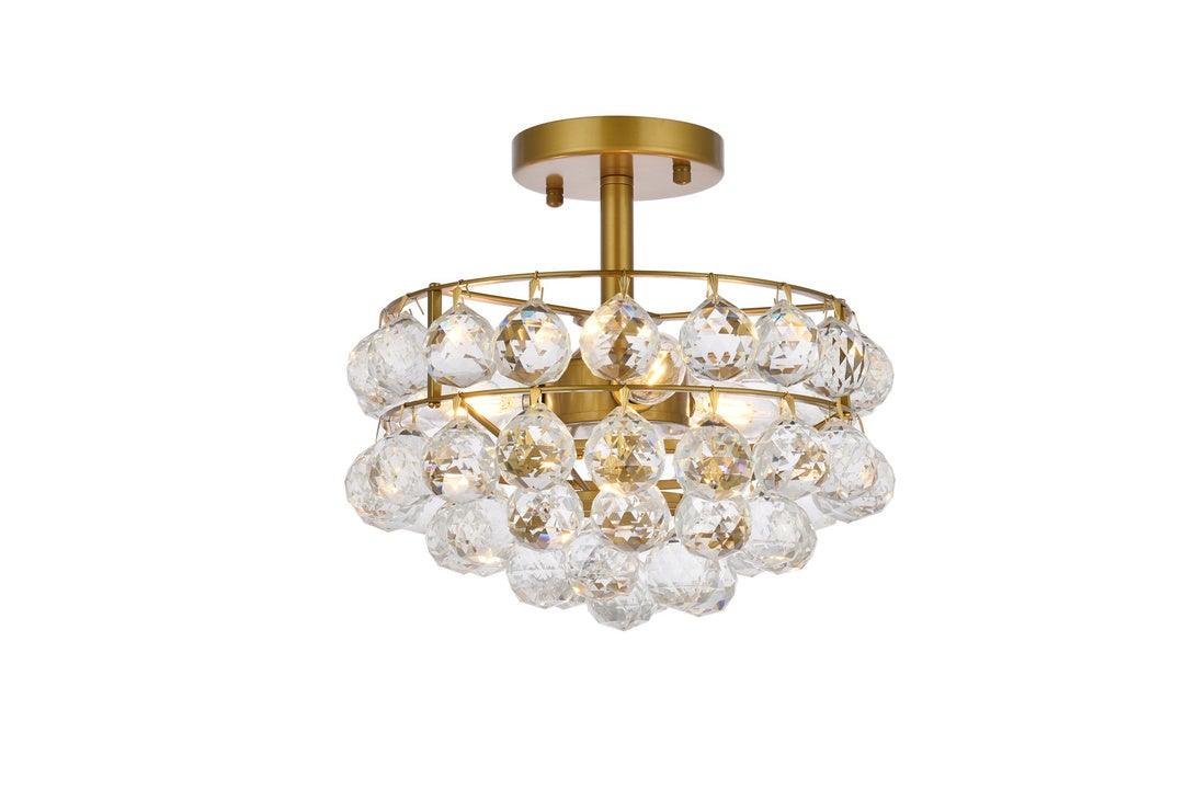 Chrome with Crystal Semi Flush Mount - LV LIGHTING