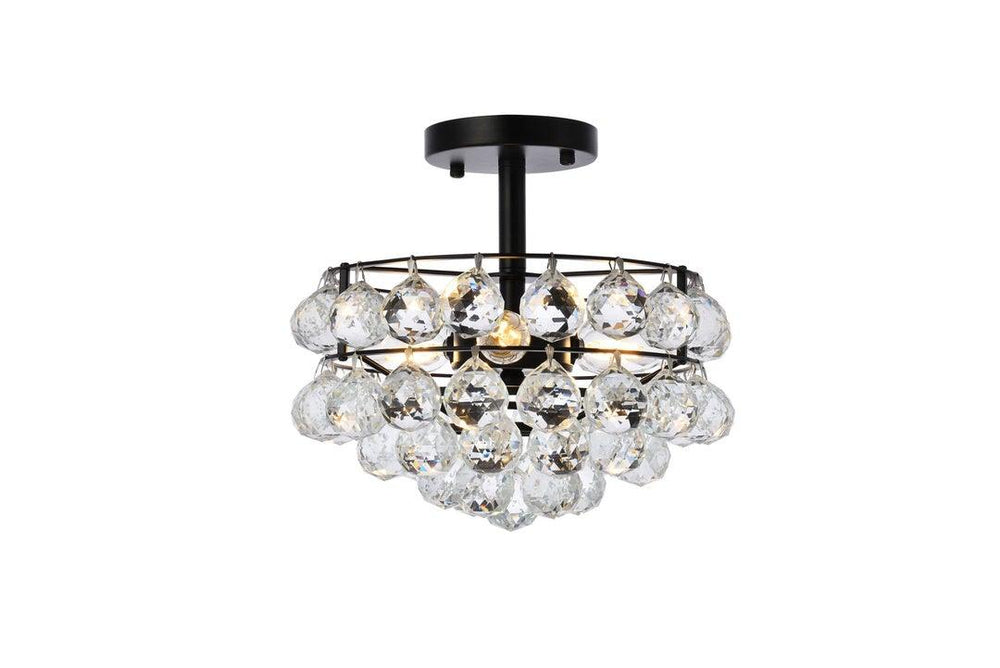 Chrome with Crystal Semi Flush Mount - LV LIGHTING
