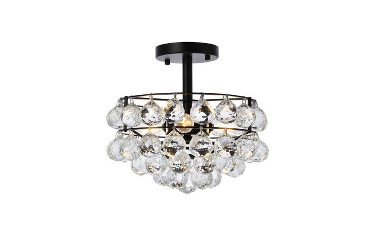 Chrome with Crystal Semi Flush Mount - LV LIGHTING