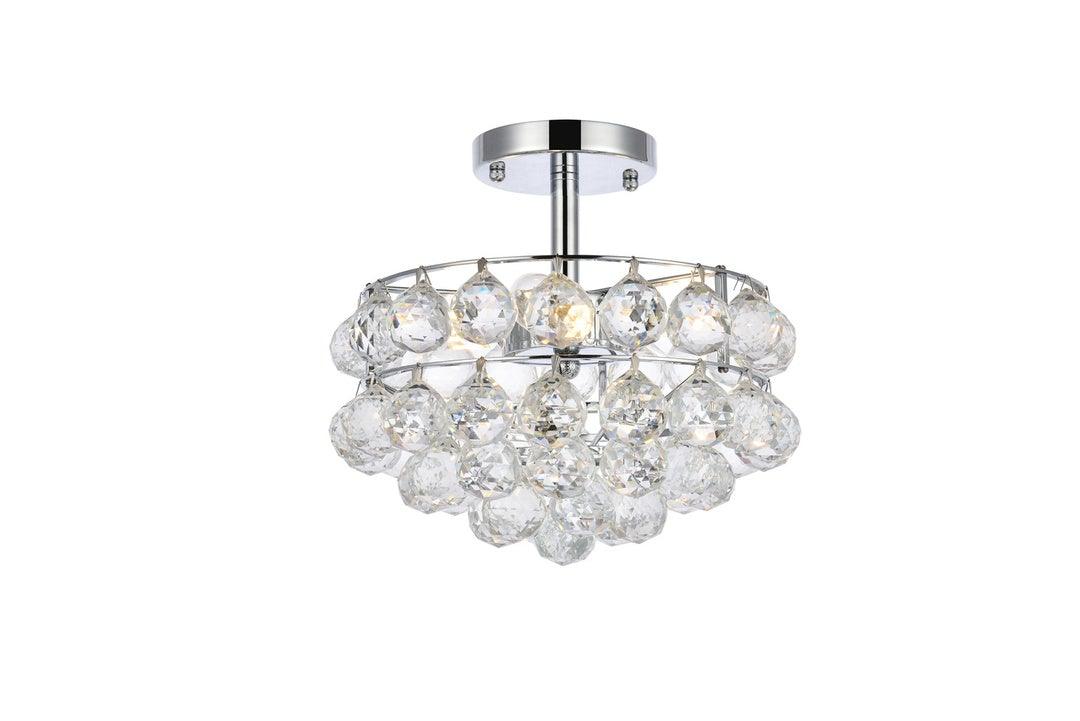 Chrome with Crystal Semi Flush Mount - LV LIGHTING