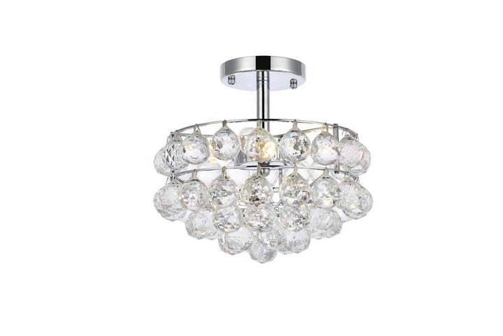 Chrome with Crystal Semi Flush Mount - LV LIGHTING