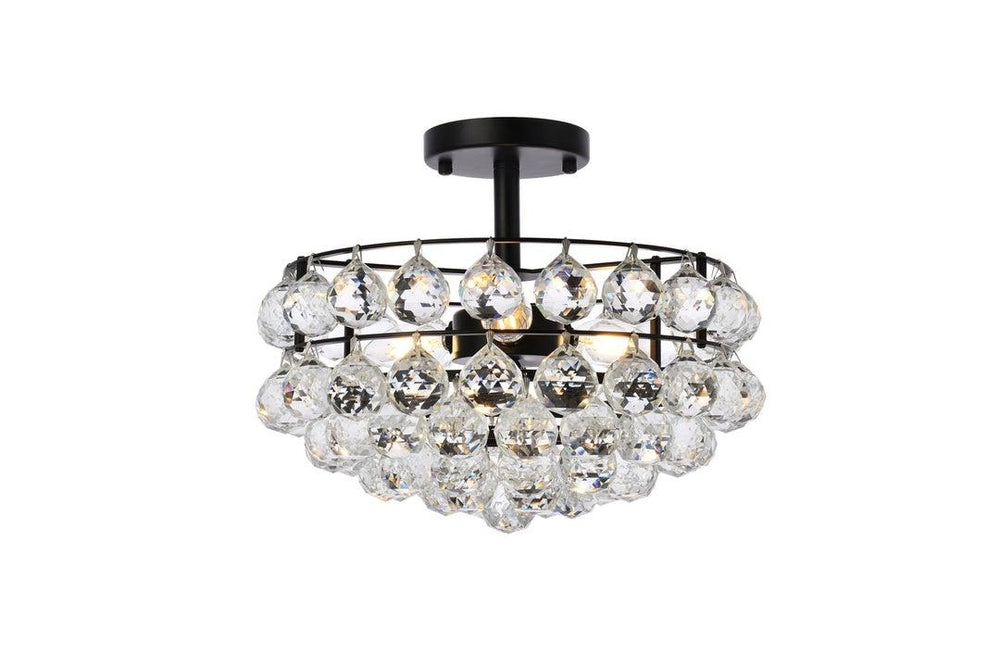 Chrome with Crystal Semi Flush Mount - LV LIGHTING