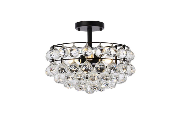 Chrome with Crystal Semi Flush Mount - LV LIGHTING