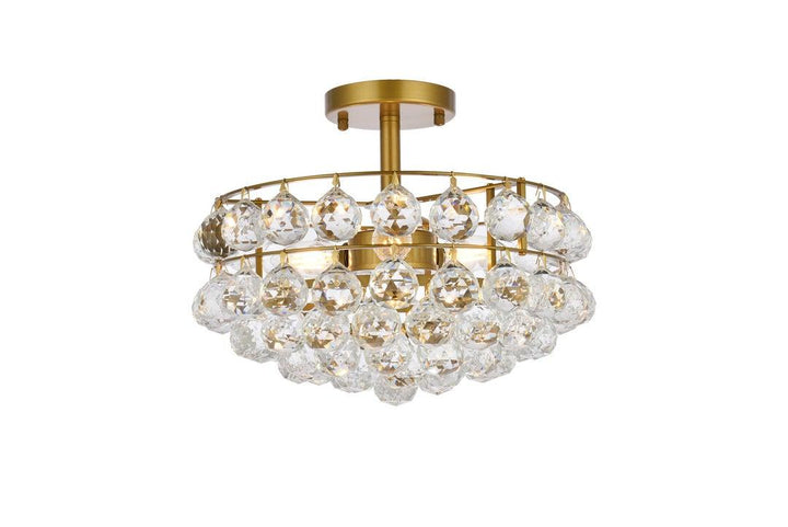 Chrome with Crystal Semi Flush Mount - LV LIGHTING