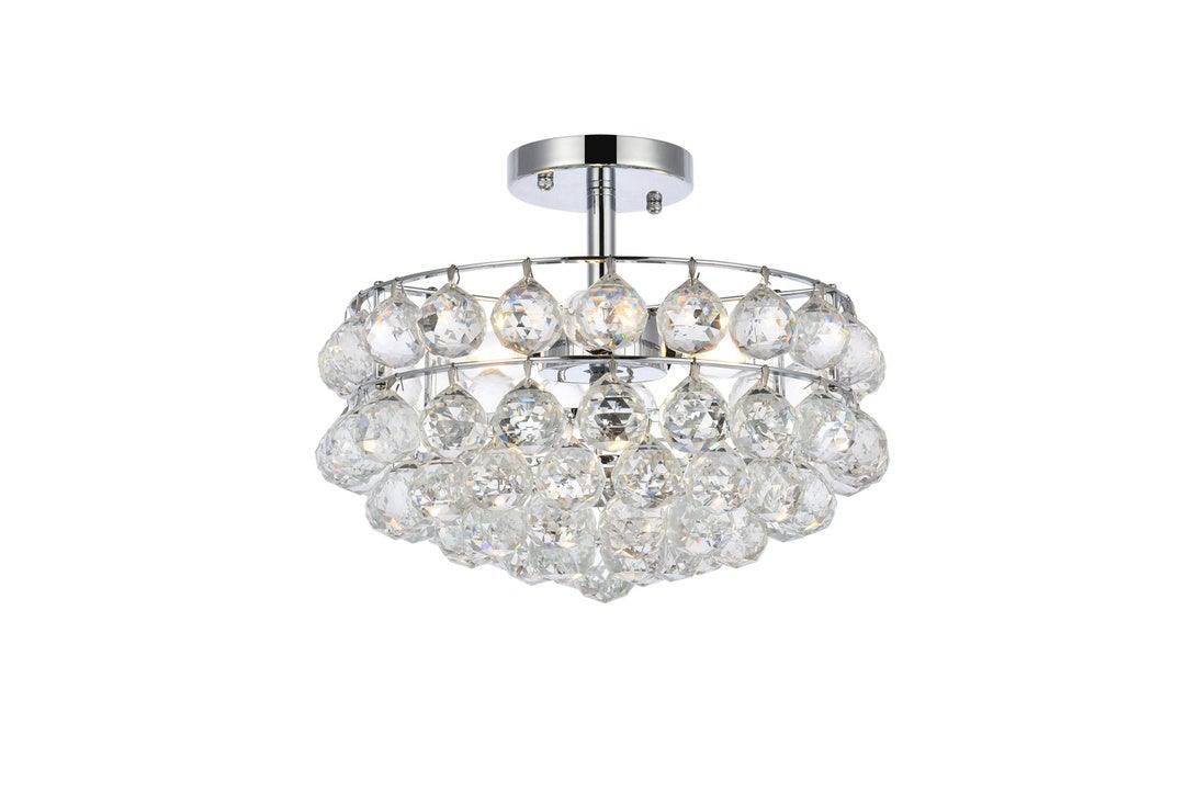 Chrome with Crystal Semi Flush Mount - LV LIGHTING