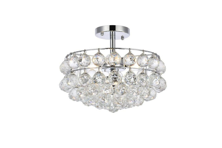 Chrome with Crystal Semi Flush Mount - LV LIGHTING