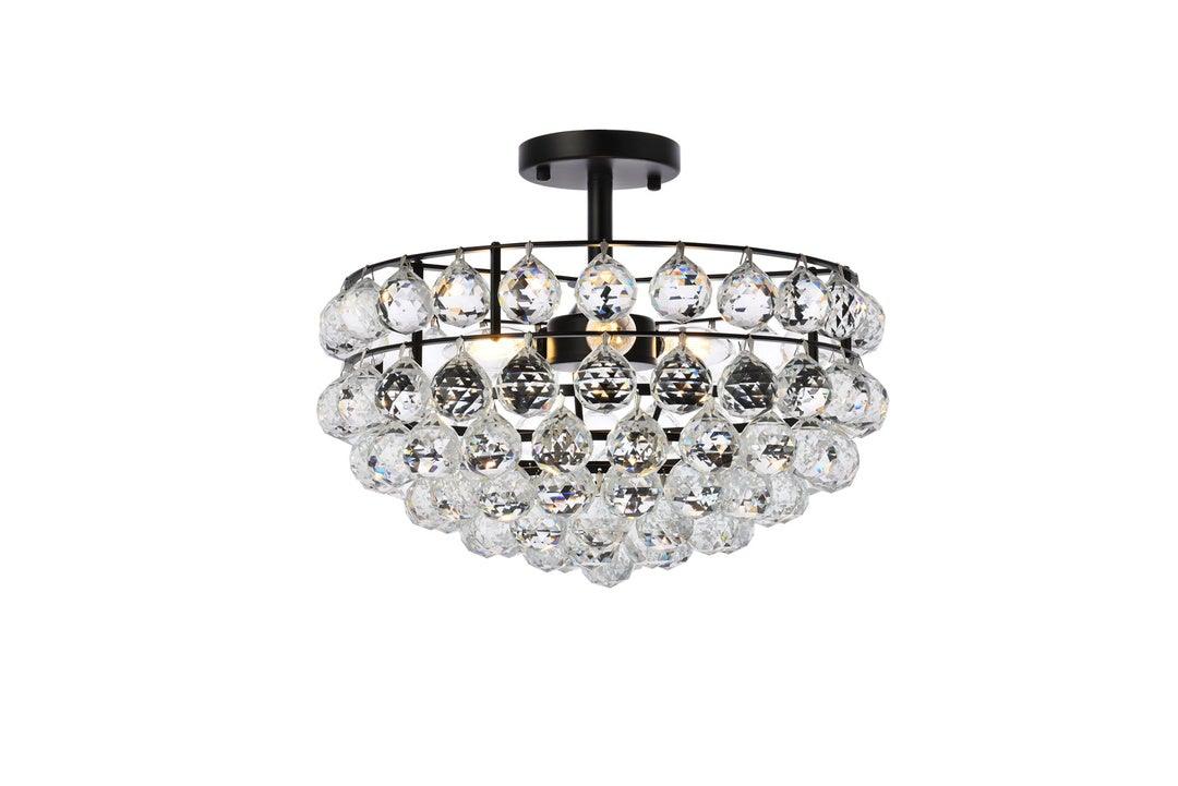 Chrome with Crystal Semi Flush Mount - LV LIGHTING