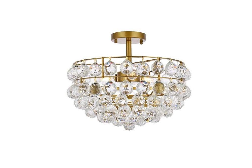 Chrome with Crystal Semi Flush Mount - LV LIGHTING