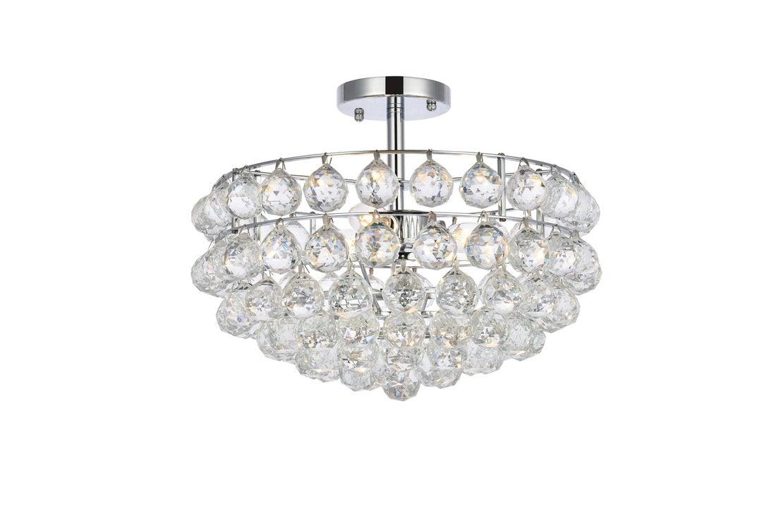 Chrome with Crystal Semi Flush Mount - LV LIGHTING