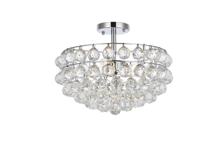 Chrome with Crystal Semi Flush Mount - LV LIGHTING