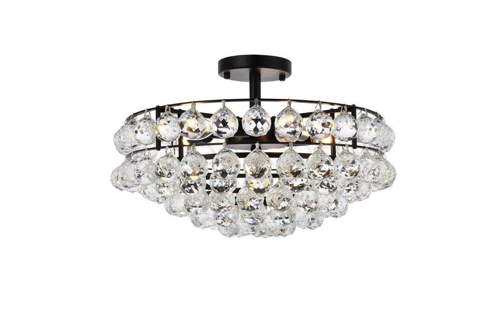 Chrome with Crystal Semi Flush Mount - LV LIGHTING