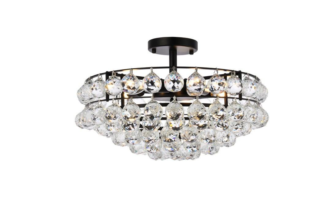 Chrome with Crystal Semi Flush Mount - LV LIGHTING