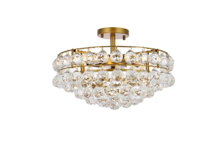 Chrome with Crystal Semi Flush Mount - LV LIGHTING