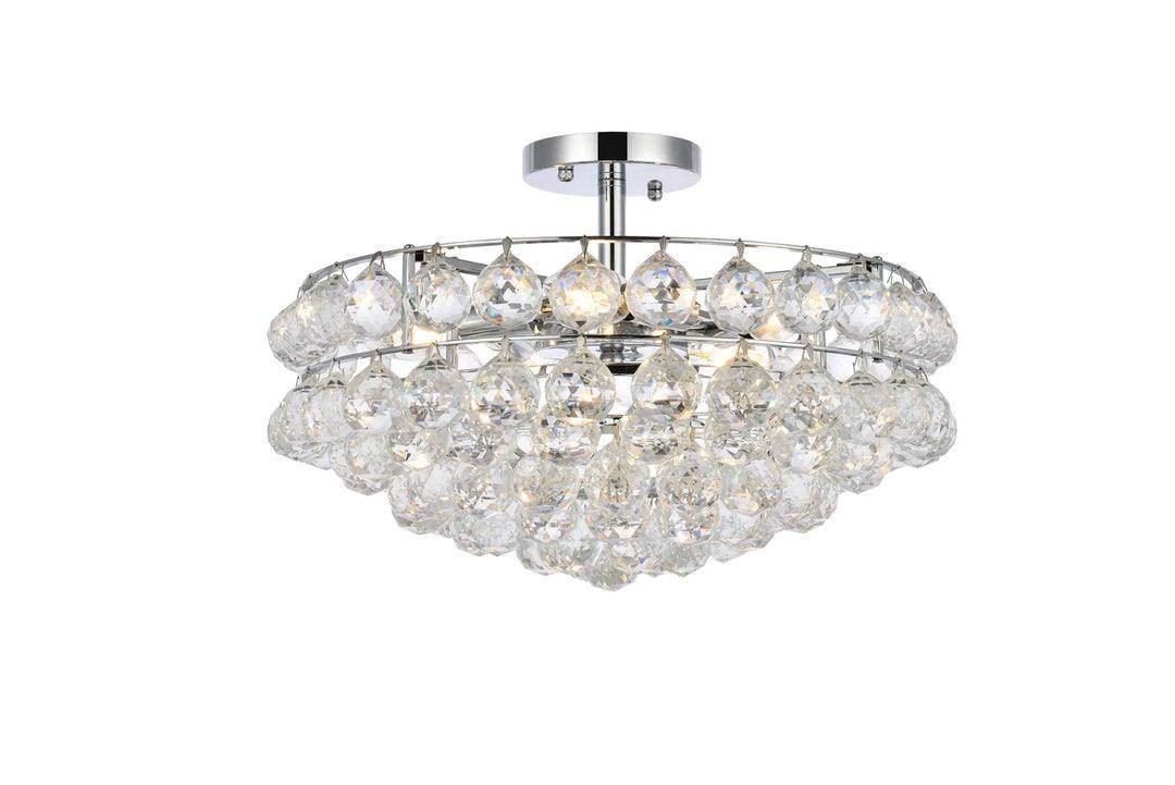 Chrome with Crystal Semi Flush Mount - LV LIGHTING