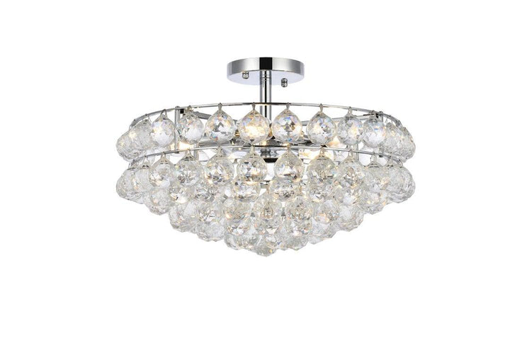 Chrome with Crystal Semi Flush Mount - LV LIGHTING