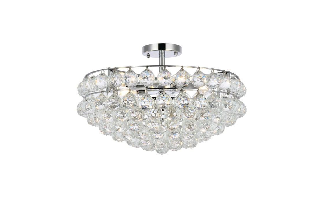 Chrome with Crystal Semi Flush Mount - LV LIGHTING