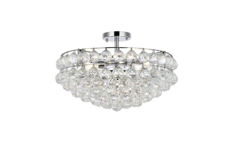 Chrome with Crystal Semi Flush Mount - LV LIGHTING
