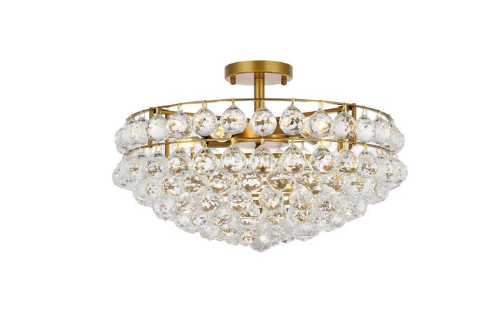 Chrome with Crystal Semi Flush Mount - LV LIGHTING