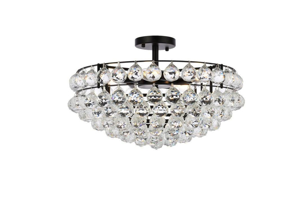 Chrome with Crystal Semi Flush Mount - LV LIGHTING