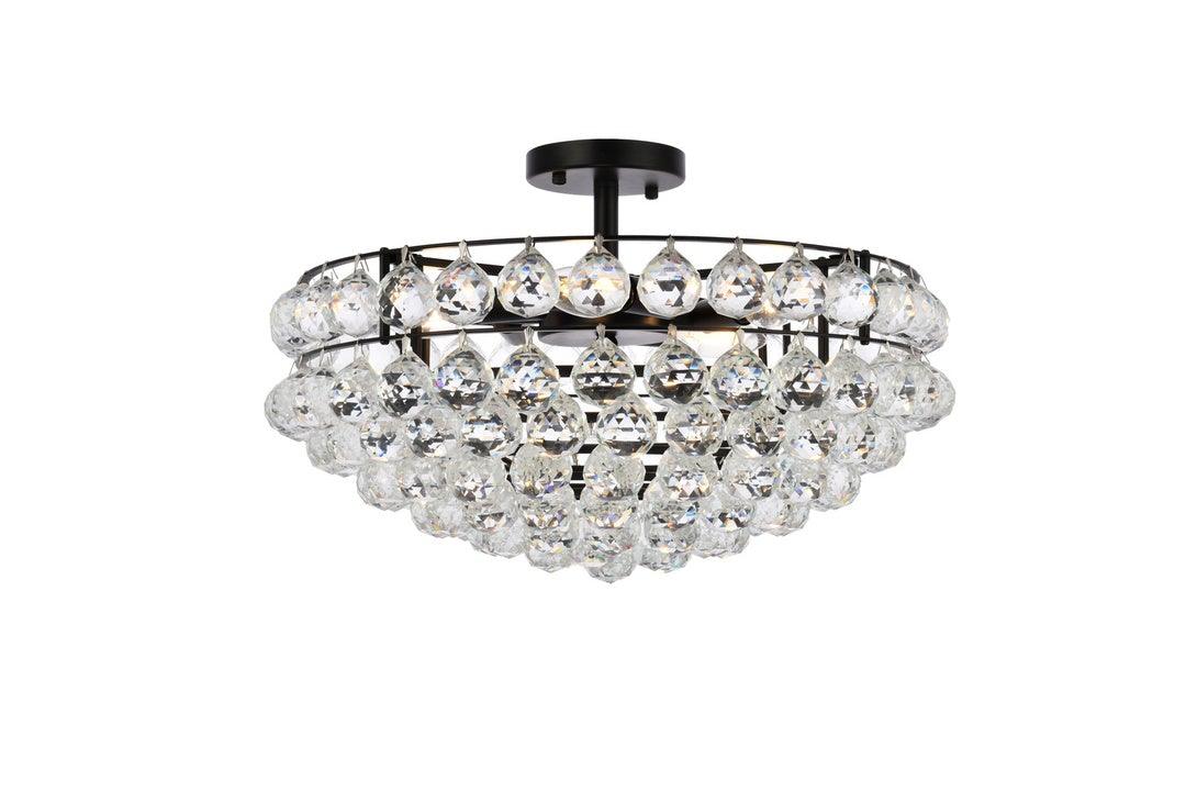 Chrome with Crystal Semi Flush Mount - LV LIGHTING