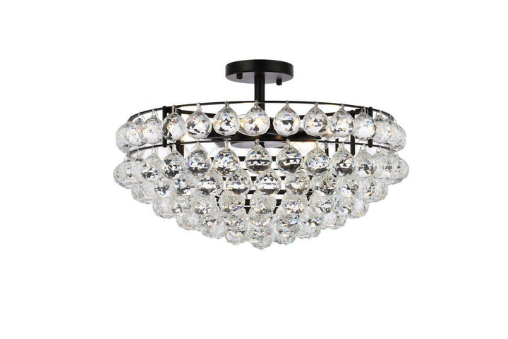 Chrome with Crystal Semi Flush Mount - LV LIGHTING