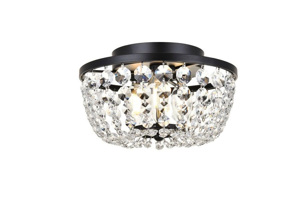 Chrome with Crystal Flush Mount - LV LIGHTING