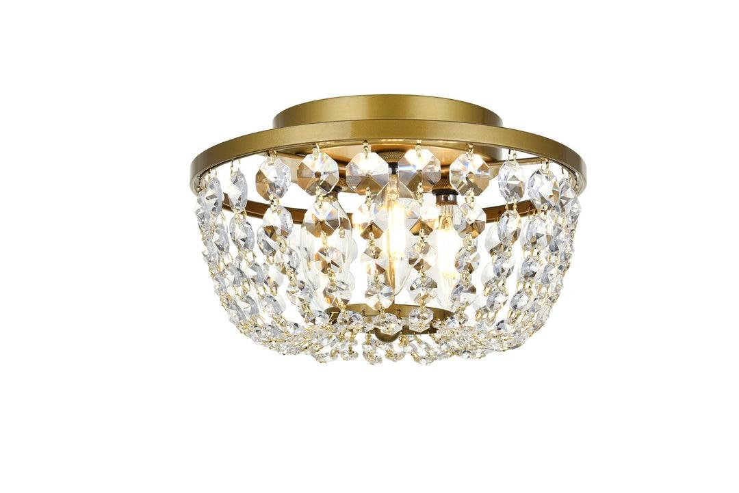Chrome with Crystal Flush Mount - LV LIGHTING