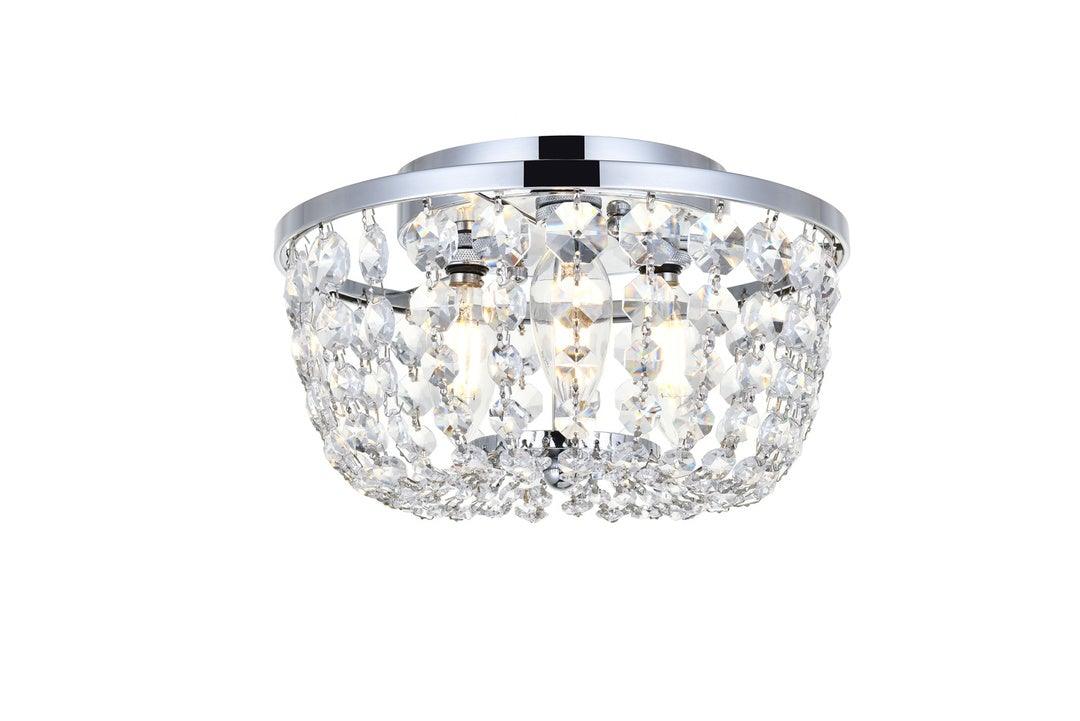 Chrome with Crystal Flush Mount - LV LIGHTING