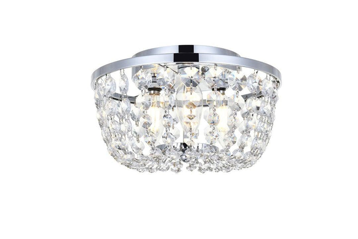 Chrome with Crystal Flush Mount - LV LIGHTING