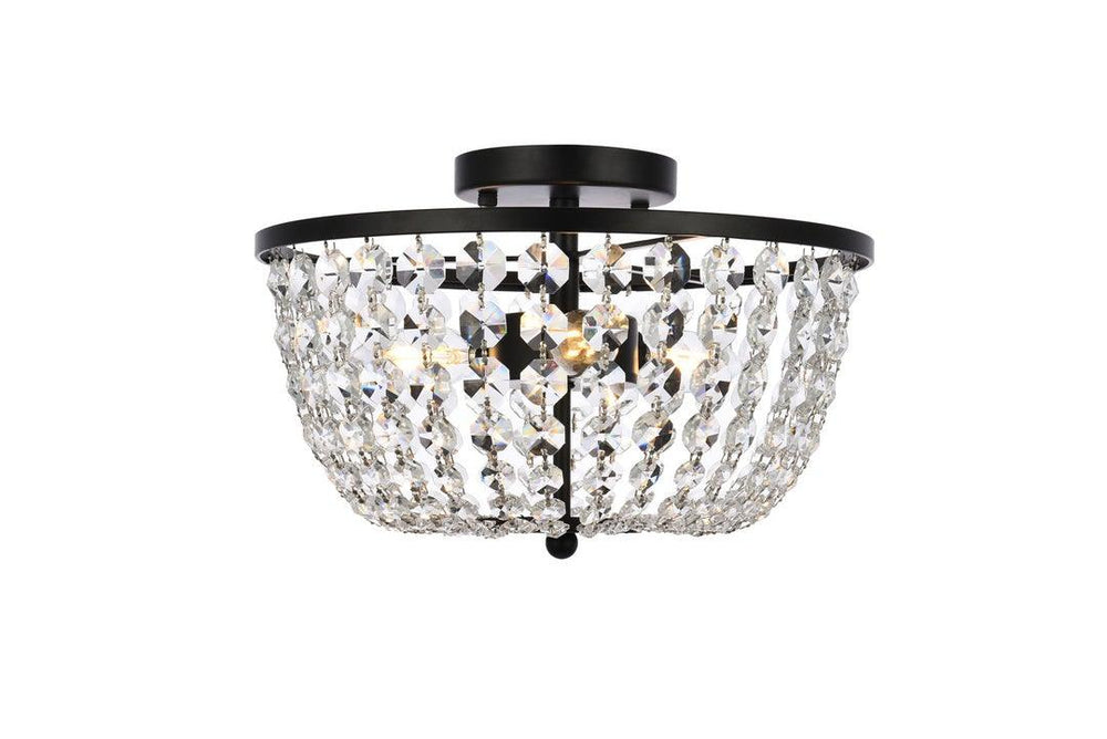 Chrome with Crystal Flush Mount - LV LIGHTING