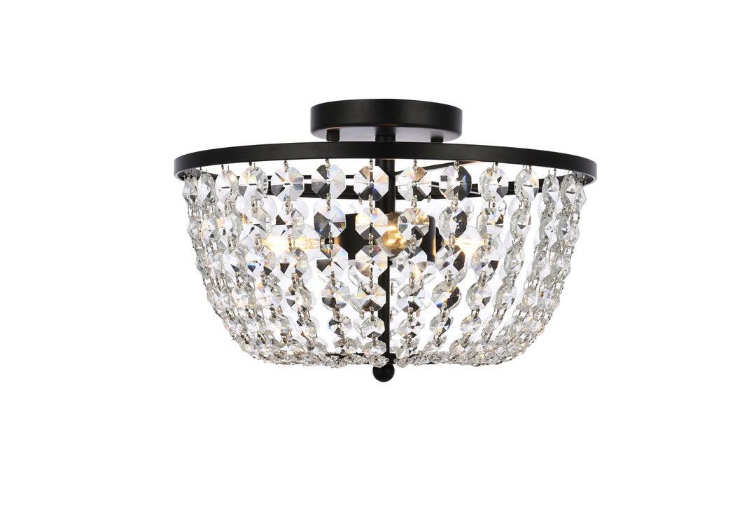 Chrome with Crystal Flush Mount - LV LIGHTING