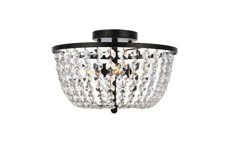 Chrome with Crystal Flush Mount - LV LIGHTING