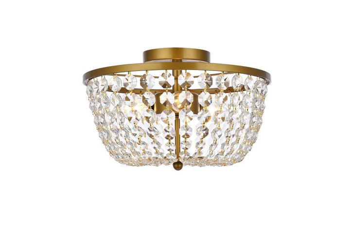 Chrome with Crystal Flush Mount - LV LIGHTING
