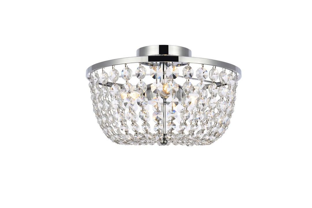 Chrome with Crystal Flush Mount - LV LIGHTING