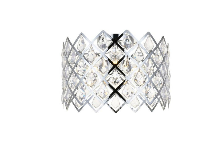 Steel Frame with Crystal Flush Mount - LV LIGHTING