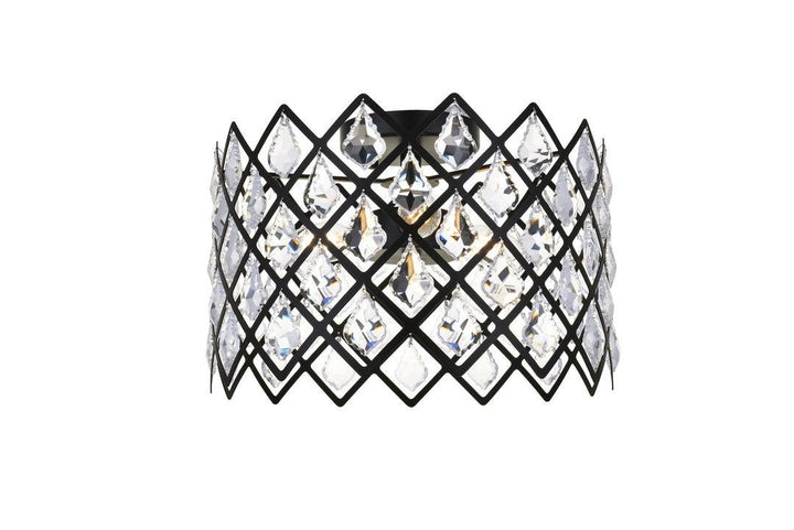 Steel Frame with Crystal Flush Mount - LV LIGHTING
