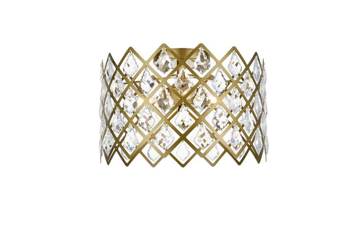 Steel Frame with Crystal Flush Mount - LV LIGHTING