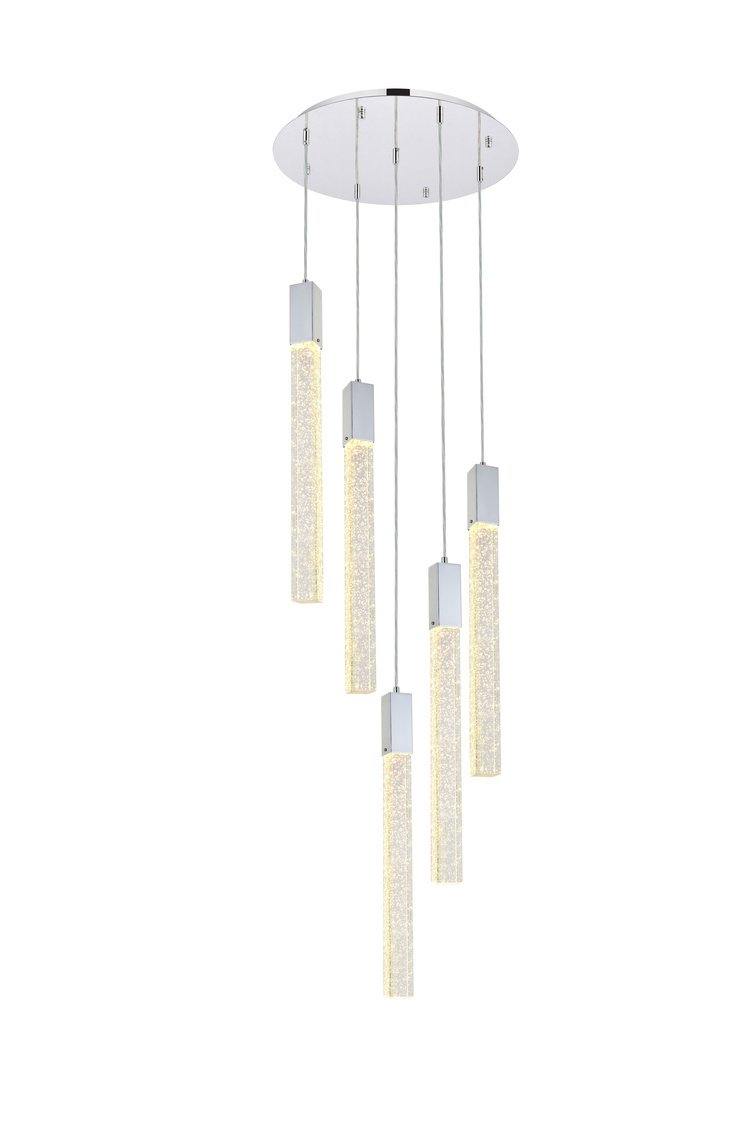 Chrome with 5 Light Pendant - LV LIGHTING