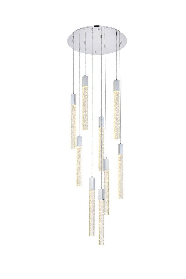 Chrome with 9 Lights Pendant - LV LIGHTING