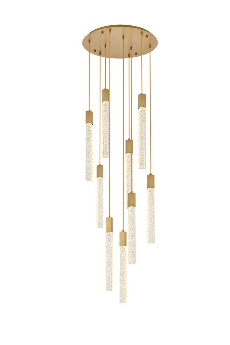 Chrome with 9 Lights Pendant - LV LIGHTING