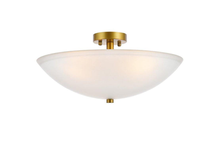 Black with Frosted Shade Semi Flush Mount - LV LIGHTING