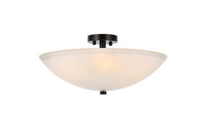 Black with Frosted Shade Semi Flush Mount - LV LIGHTING