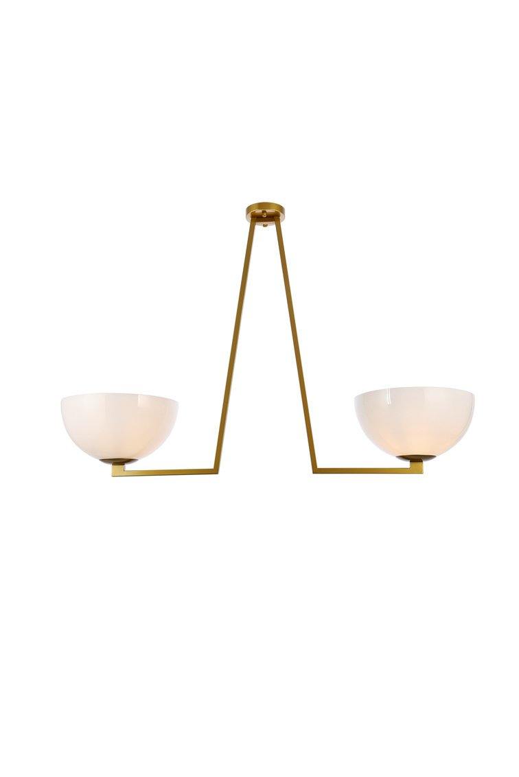 Black with Frosted Shade Two Lights Flush Mount - LV LIGHTING
