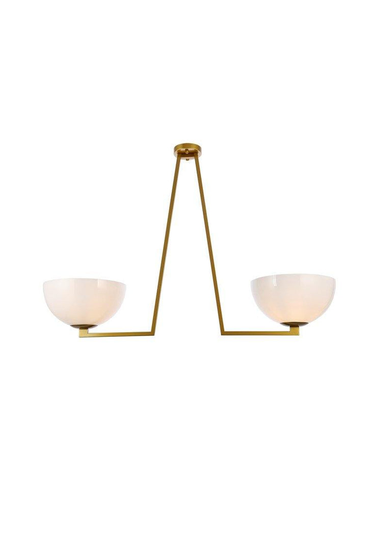 Black with Frosted Shade Two Lights Flush Mount - LV LIGHTING
