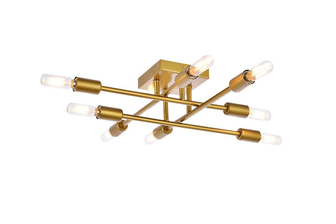 Steel Rods with 8 Lights Flush Mount - LV LIGHTING